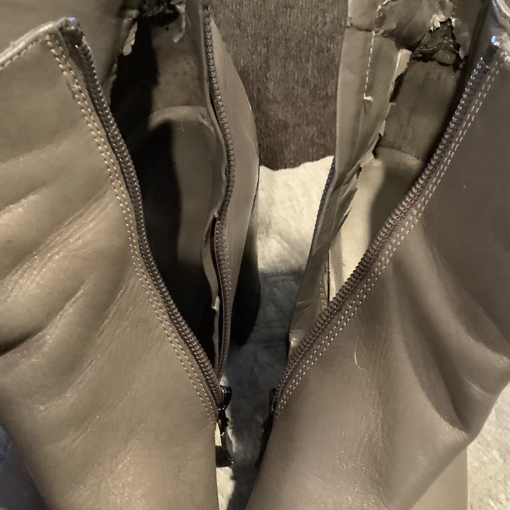 Grey Leather Boots Size 8.5 - Picture 5 of 6